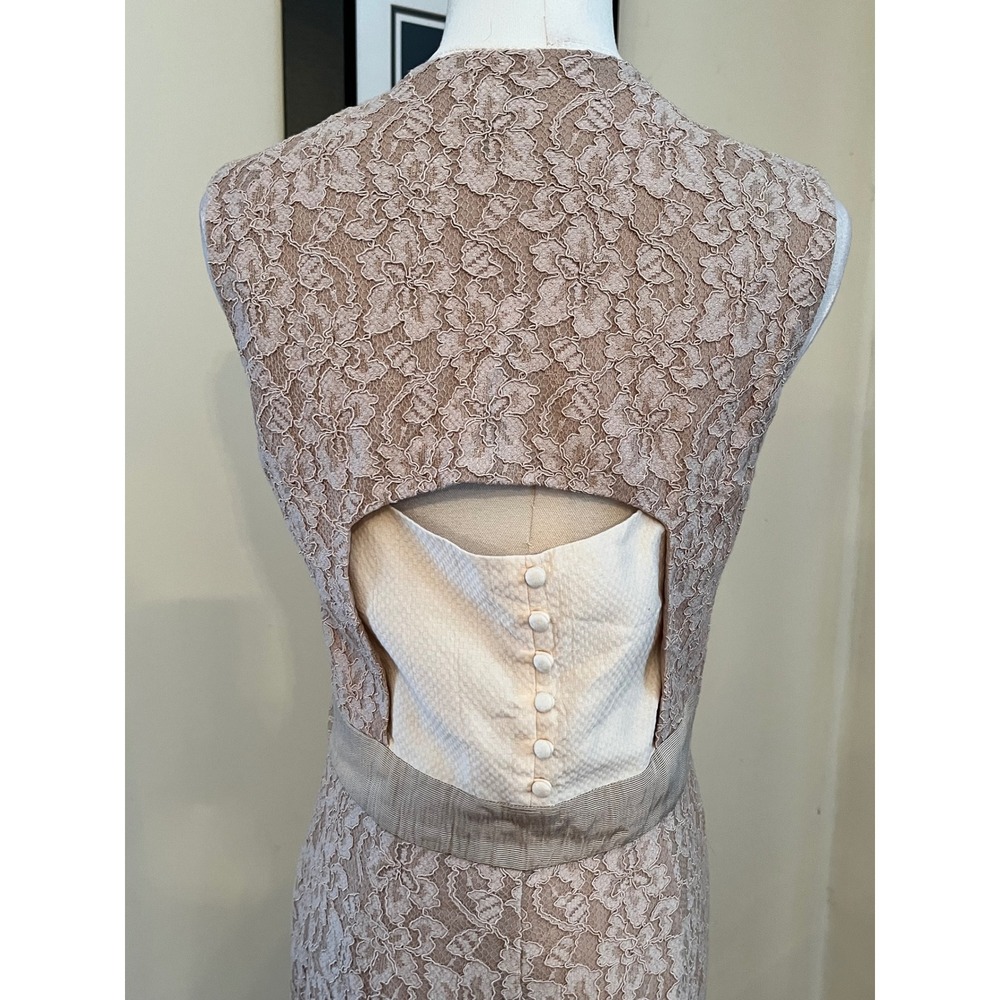 REISS Champagne Lace Sheath Dress Sleeveless Size‎ 8 - Picture 10 of 10